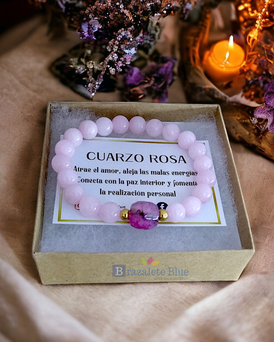 Pulsera de Cuarzo Rosa