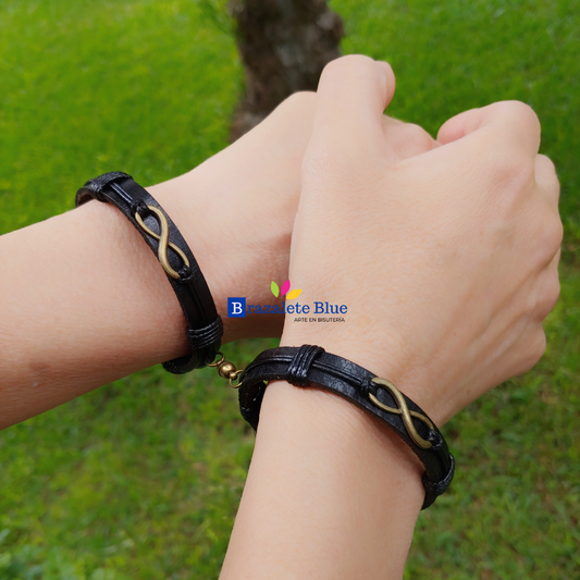 Pulseras de cuero de infinito para parejas