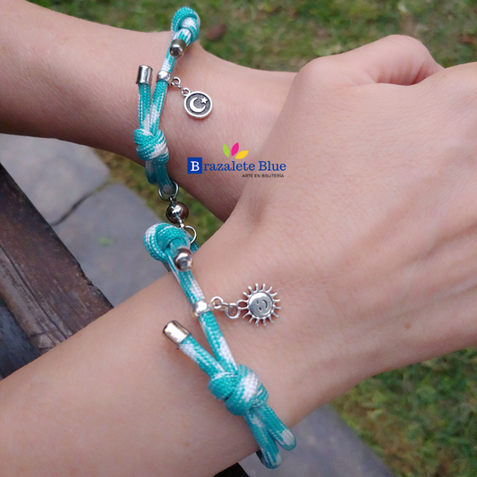 Pulseras paracord para parejas de Sol y Luna